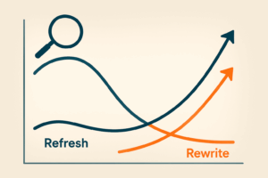 content refresh rewrite SERP intent